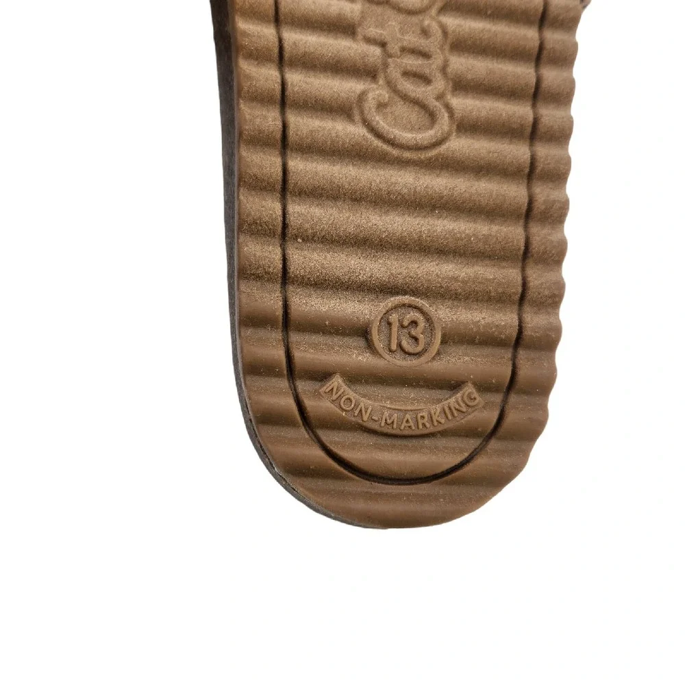 Cat & Jack Sandals Youth Girls Size 13 Selma Tan Animal Print Slide‎ On Brown